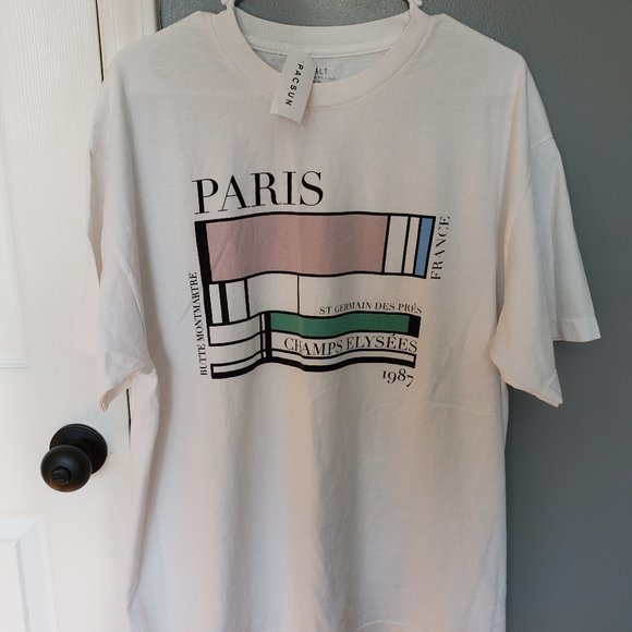 Brandy Melville Tops - White Brandy Paris Shirt